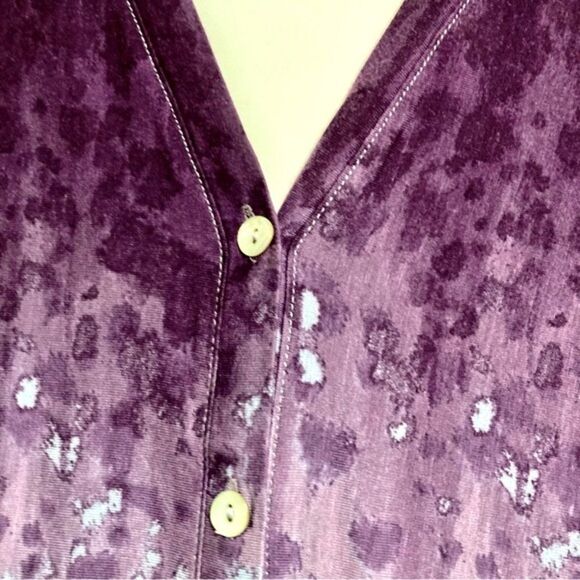 Lori Goldstein LOGO Ombre Button Front Long Sleeve Cardigan Purple Womens Small - Picture 9 of 14